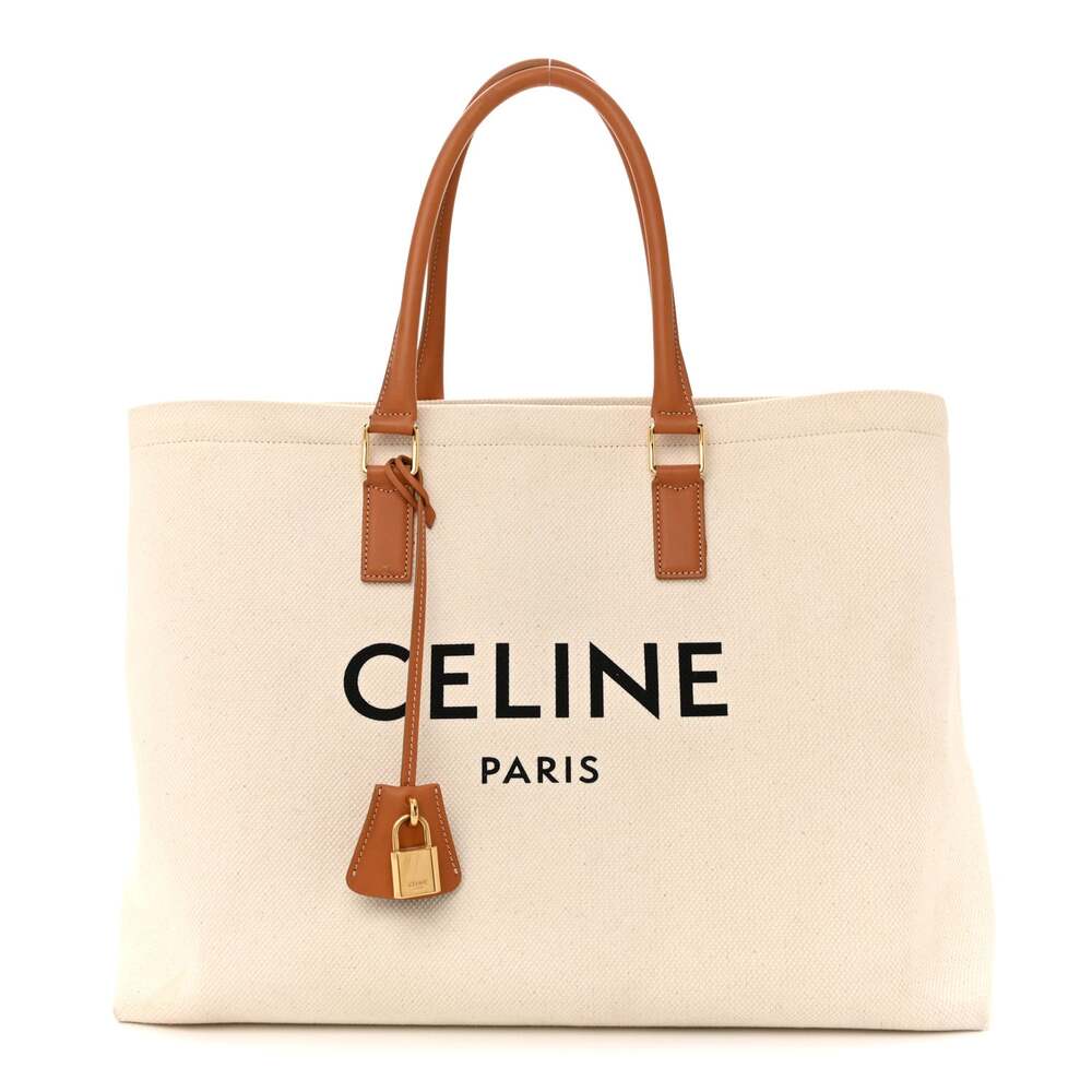 Celine Canvas Calfskin Horizontal Cabas #264393C13B